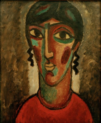 Espagnole (Tête de femme sur fond gris) - Alexej von Jawlensky